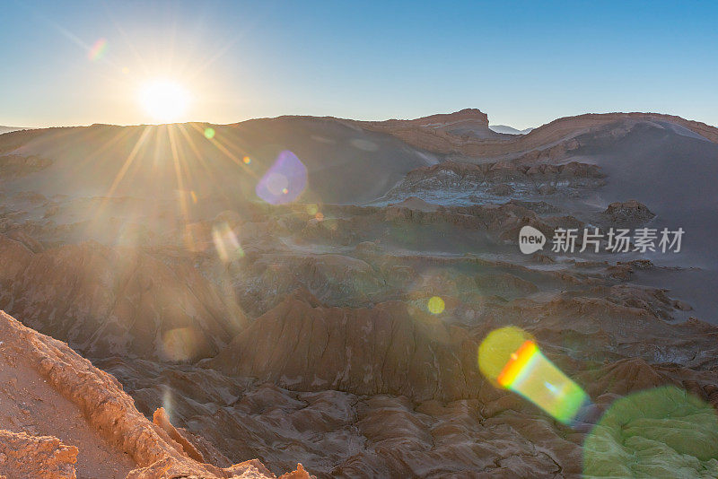 智利阿塔卡马沙漠月亮谷的月亮谷露天剧场(Valle de la Luna)